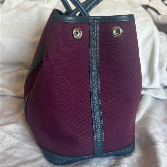 HERMES Toile Negonda Garden Party 30 TPM Prune Bleu de Prusse. - Picture 5 of 10